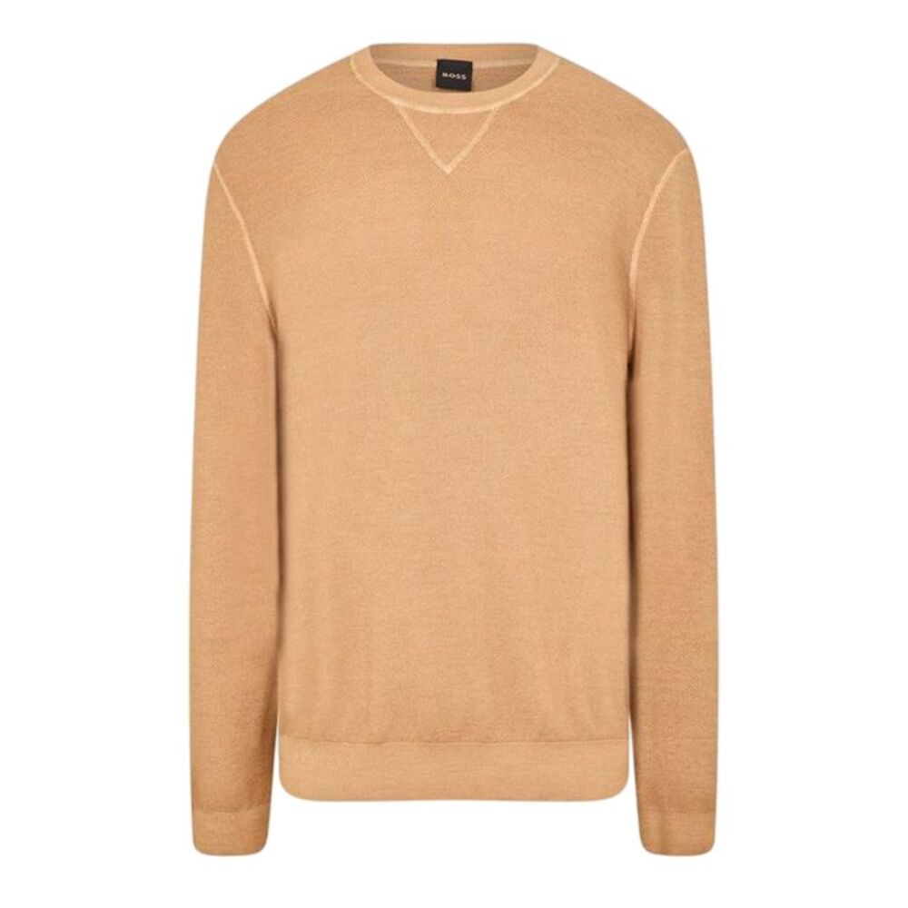 Boss Mens Crew Neck Regular Long-Sleeved Sweatshirt / Medium Beige